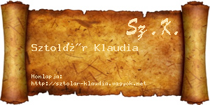 Sztolár Klaudia névjegykártya