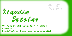 klaudia sztolar business card